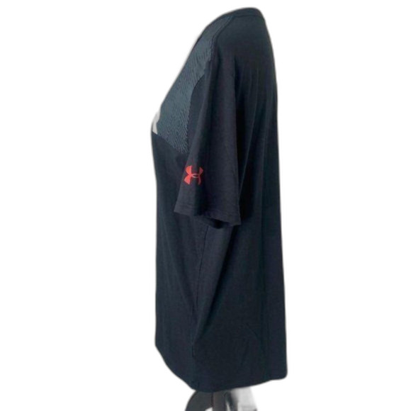 Men’s Large Shirt Under Armour Black Heat Gear Athletic Crewneck Short Sleeve - Picture 5 of 13